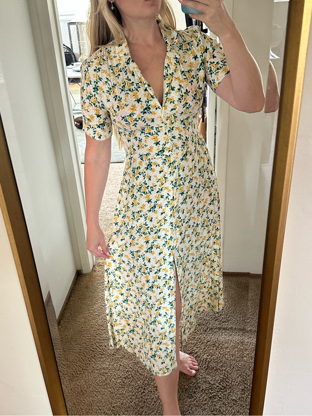 UO Mila Midi Shirt Dress M